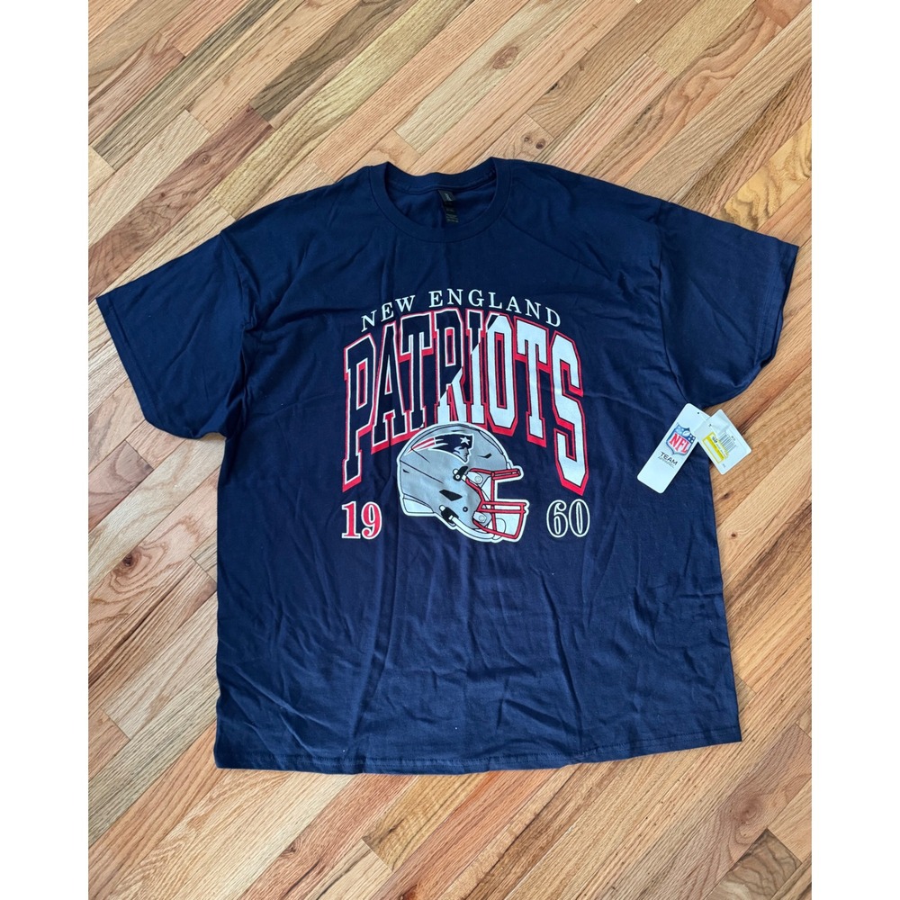 NFL Team Apparel New England Patriots T-Shirt Mens XXL Navy Blue Graphic Tee NWT